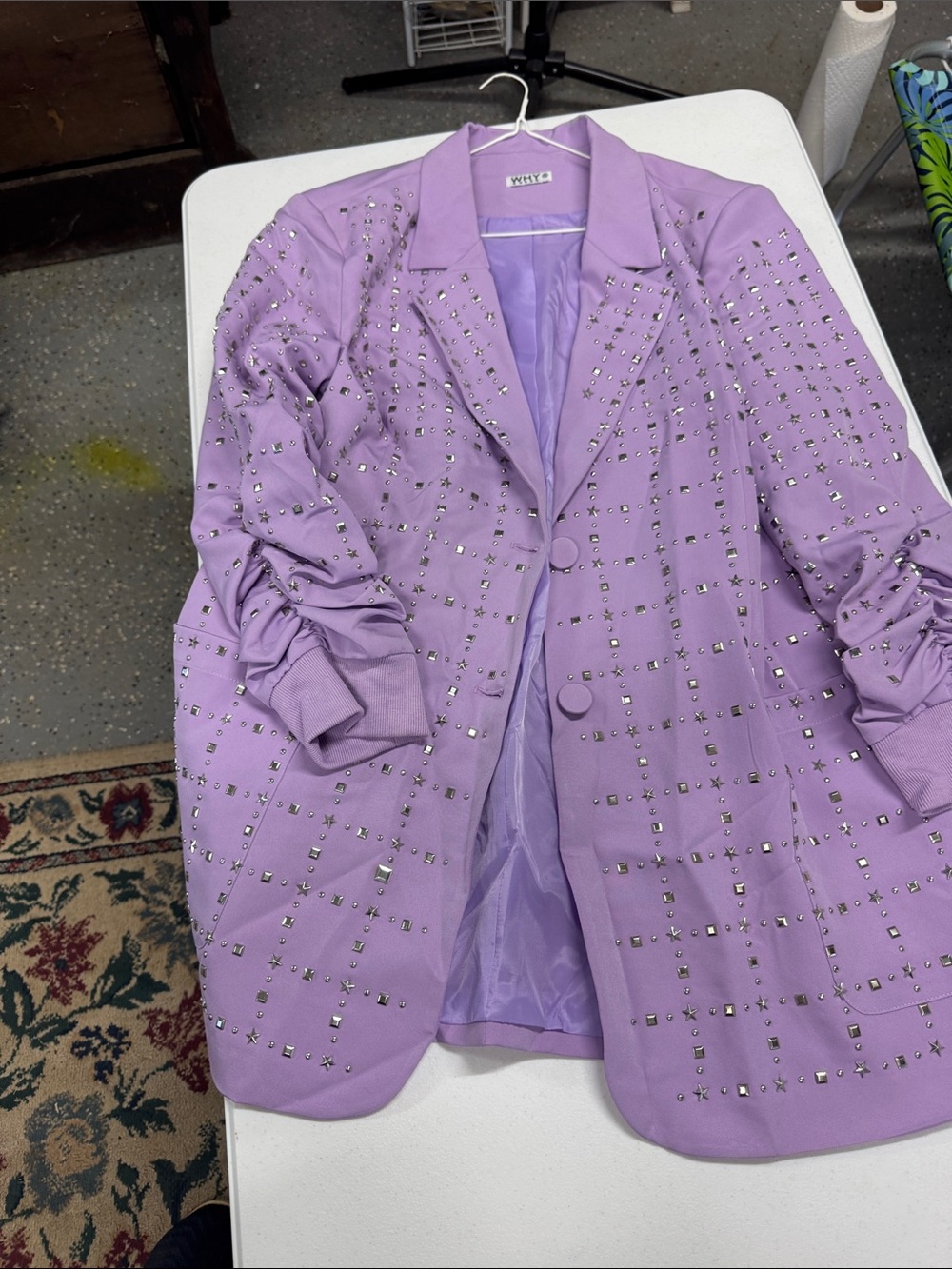 Lavender Studded Women's Blazer Jacket - Unknown Brand